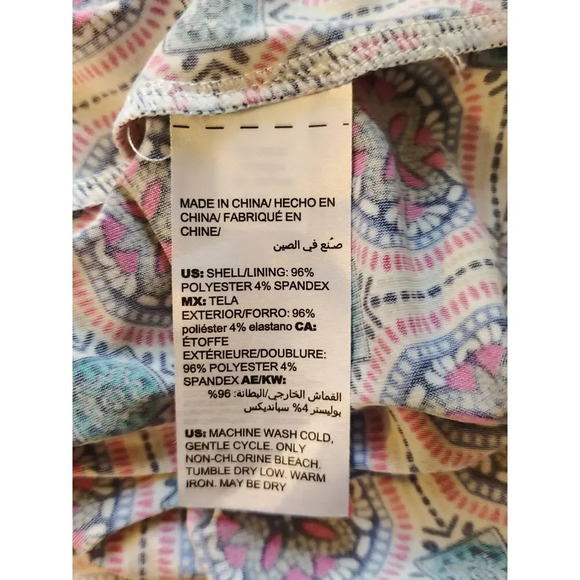 Chico's Floral Medallion Collared 3/4 Sleeve Button Front Multicolor Dress Sz M - Picture 7 of 11